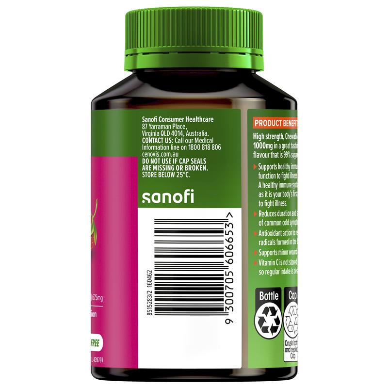 Load image into Gallery viewer, Cenovis Chewable Mega Vitamin C 1000mg Berry 60 Tablets

