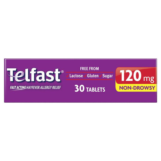 Telfast Hayfever Allergy Tablets 120mg 30 Pack