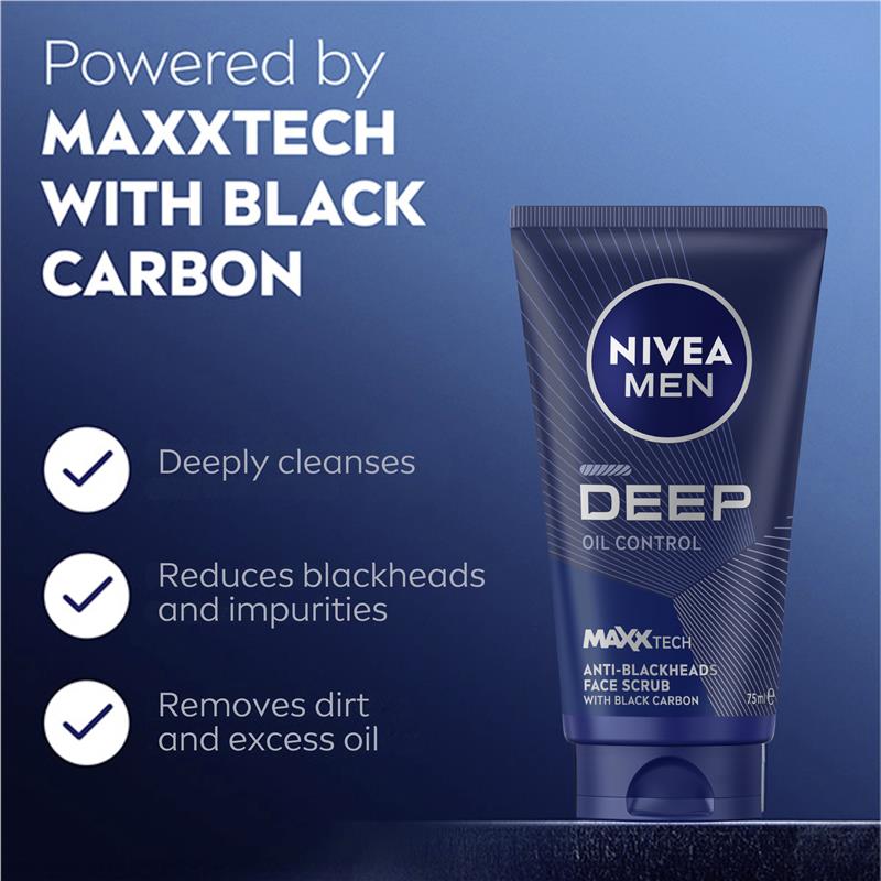 Load image into Gallery viewer, NIVEA for Men Deep Face Scrub 75ml
