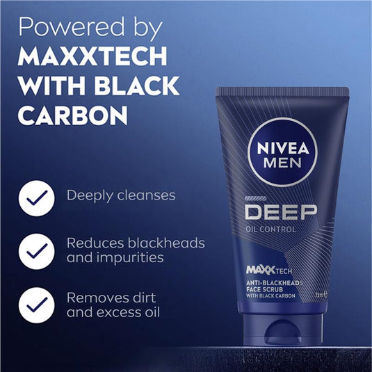NIVEA for Men Deep Face Scrub 75ml