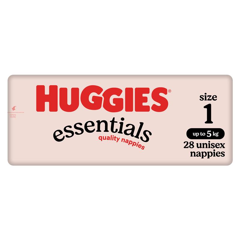 Load image into Gallery viewer, Huggies Essentials Size 1 Newborn up to 5kg 28 Nappies
