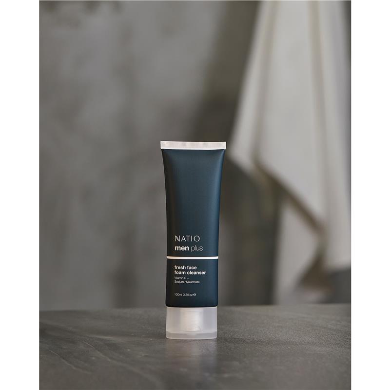 Load image into Gallery viewer, Natio Mens Plus Fresh Face Foam Cleanser 100ml
