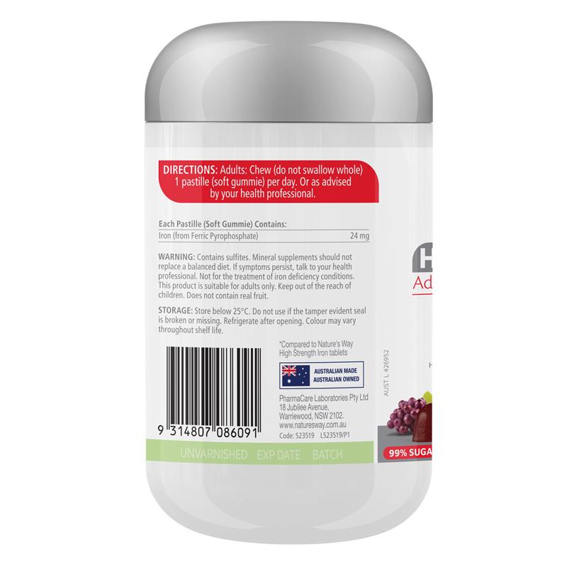 Load image into Gallery viewer, Nature's Way Adult Vita Gummies High Strength Iron 30 Gummies
