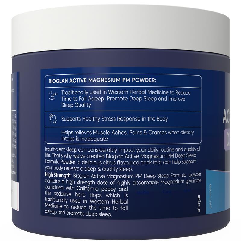 Load image into Gallery viewer, Bioglan Active Magnesium PM Deep Sleep Formula 240g
