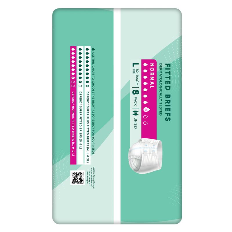 Load image into Gallery viewer, Depend Fitted Briefs Large 8 Pack
