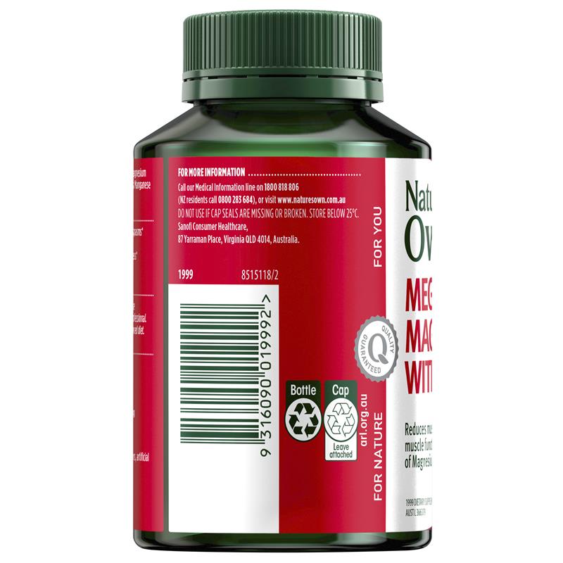 Load image into Gallery viewer, Nature's Own Mega Magnesium With Vitamin D3 100 Tablets
