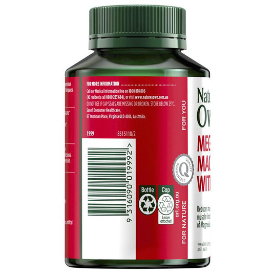 Nature's Own Mega Magnesium With Vitamin D3 100 Tablets