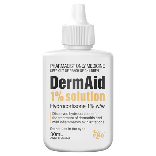 Dermaid 1% Eczema Solution 30mL - Hydrocortisone (S3)