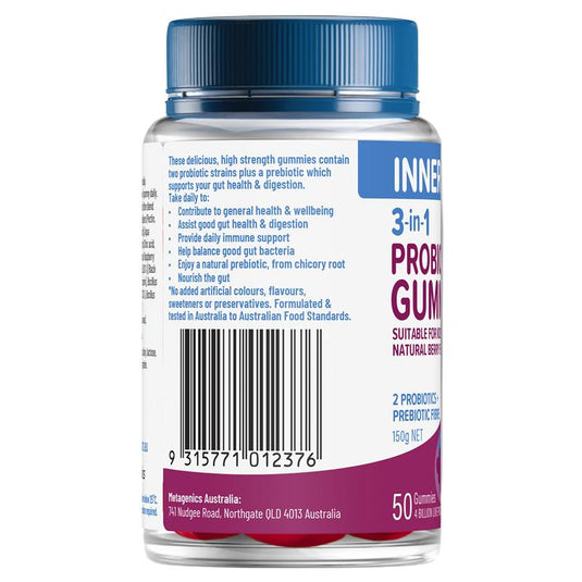 Inner Health 3 in 1 Probiotic Gummies 50 Pack