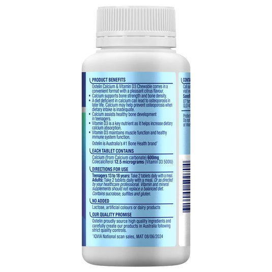 Ostelin Calcium & Vitamin D3 60 Chewable Tablets