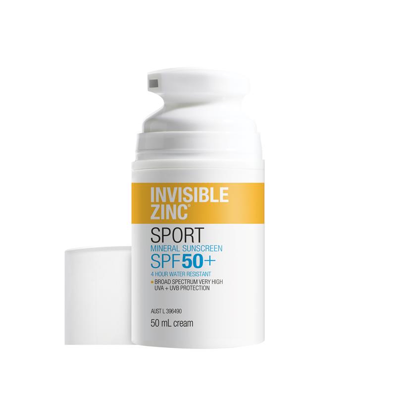 Load image into Gallery viewer, Invisible Zinc SPF 50+ Sport Mineral Sunscreen 4 Hour Water Resistant 50ml
