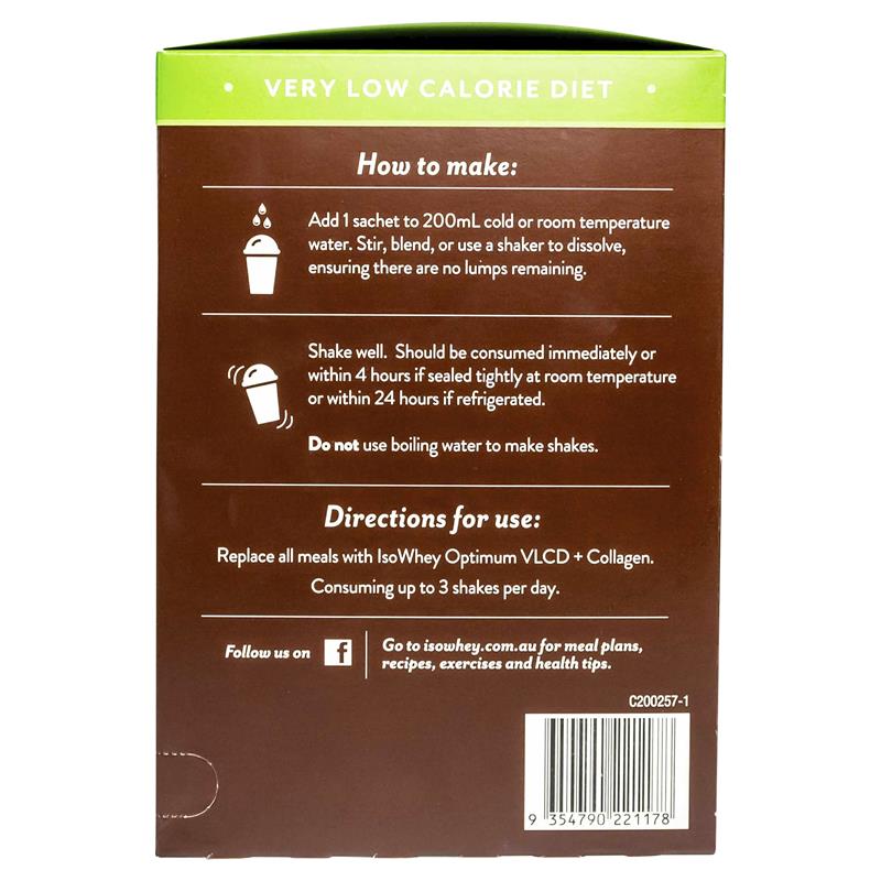Load image into Gallery viewer, IsoWhey Optimum VLCD Shake + Collagen Chocolate Fudge 18 x 55g
