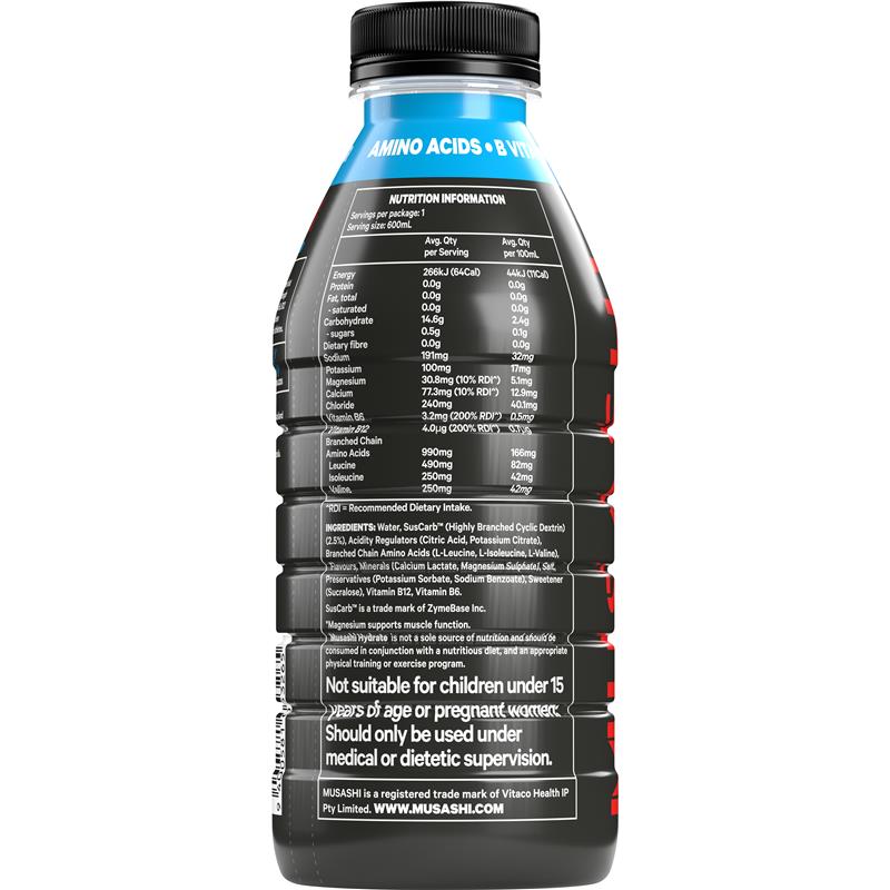 Load image into Gallery viewer, Musashi Hydrate Blue Raspberry 600ml
