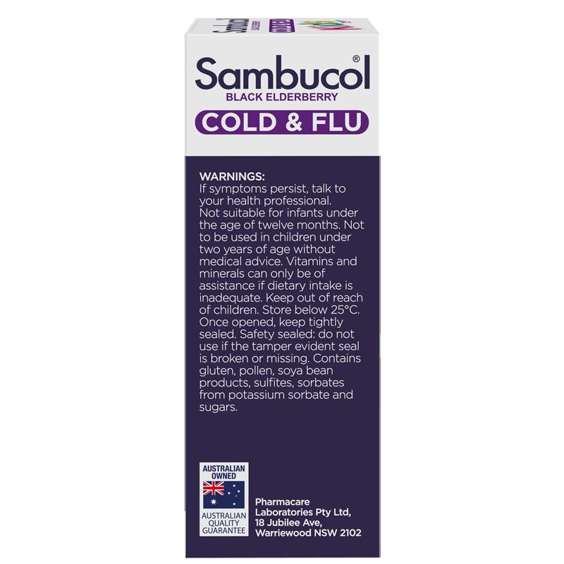 Load image into Gallery viewer, Sambucol Black Elderberry Cold &amp; Flu Kids Liquid 120mL
