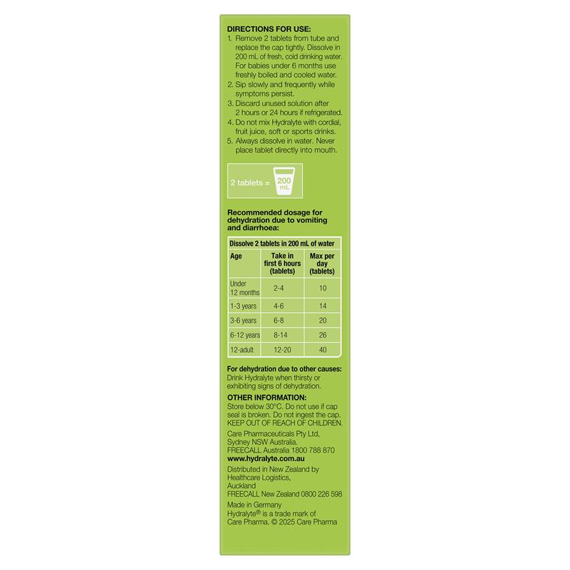 Load image into Gallery viewer, Hydralyte Effervescent Lemon Lime Electolyte Tablets 20 Pack
