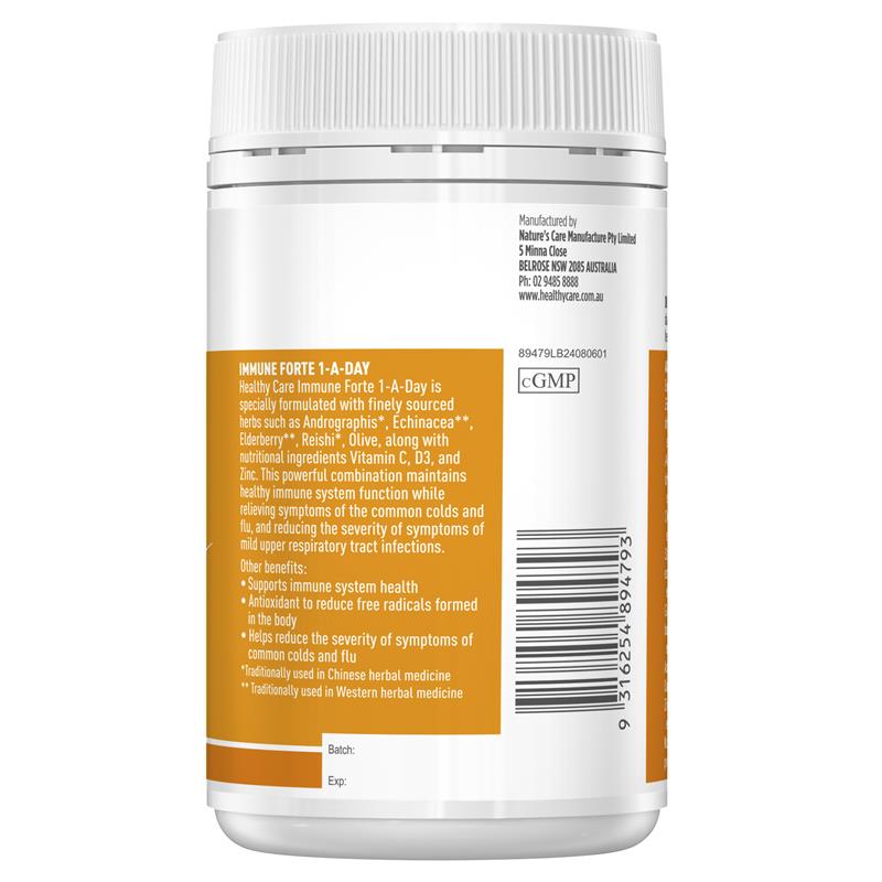Load image into Gallery viewer, Healthy Care Immune Forte 1-A-Day 100 Capsules
