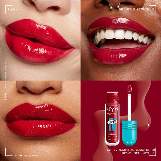 NYX Lip IV Hydrating Gloss Stain Red-y Set Wet