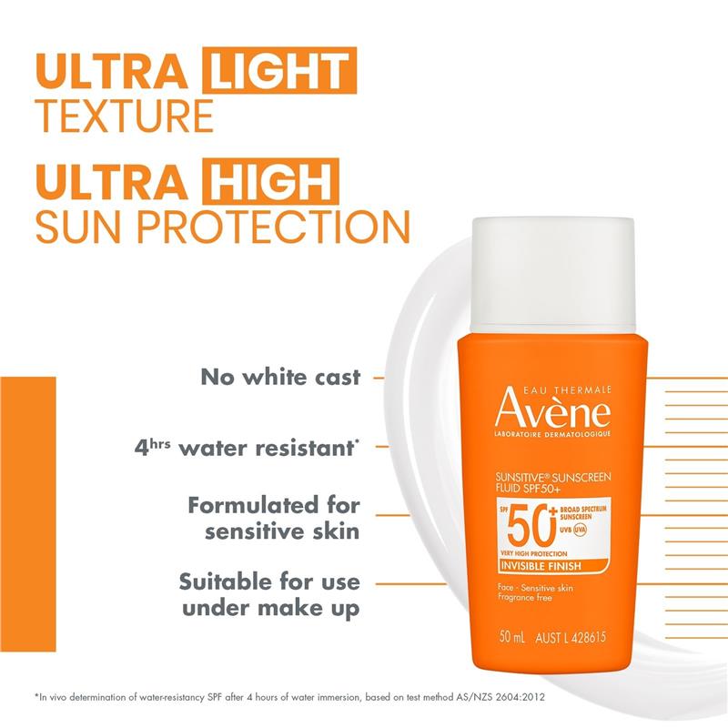 Load image into Gallery viewer, Avene Sunsitive Sunscreen Fluid SPF 50+ 50ml
