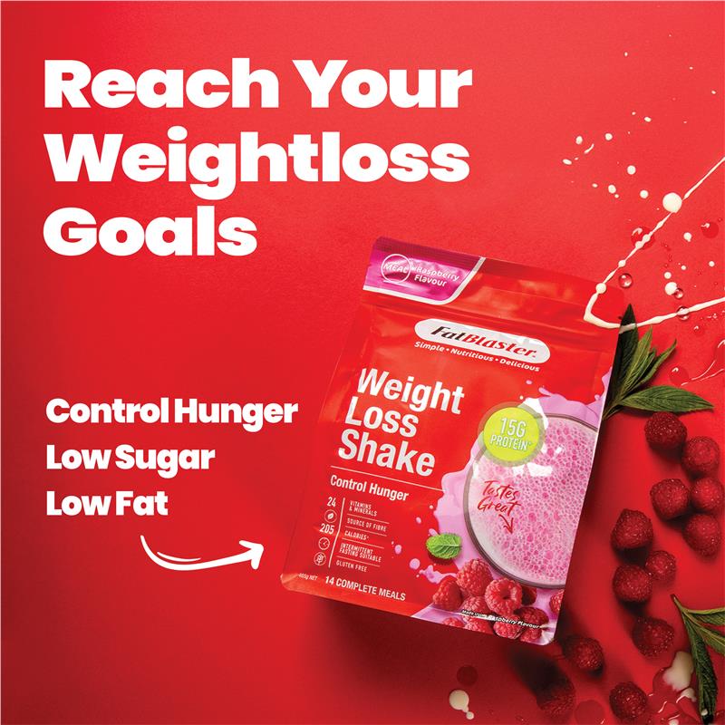 Load image into Gallery viewer, Fatblaster Weight Loss Shake Red Pouch Raspberry 465g
