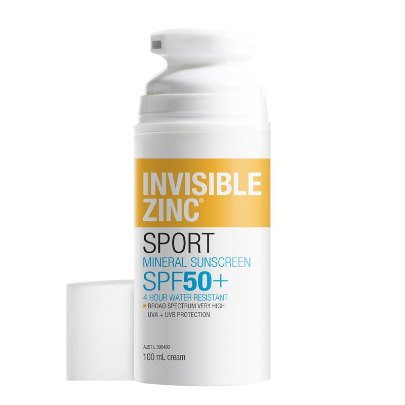Load image into Gallery viewer, Invisible Zinc SPF 50+ Sport Mineral Sunscreen 4 Hour Water Resistant 100ml
