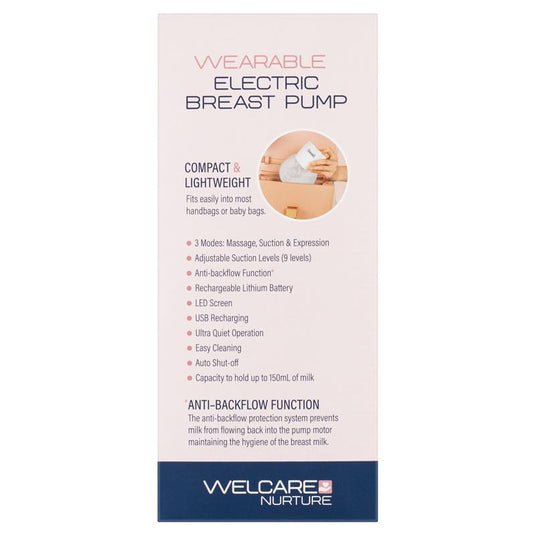 Welcare Wearable Electric Breast Pump USB C Rechargeable