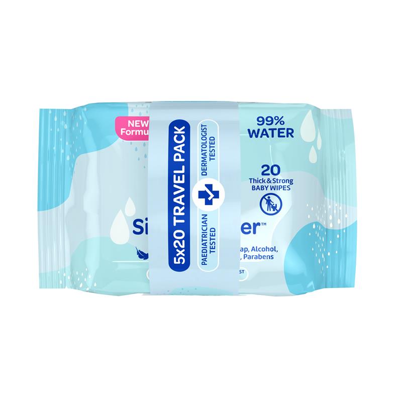 Load image into Gallery viewer, Curash Baby Travel Water Wipes 5 x 20 Pack
