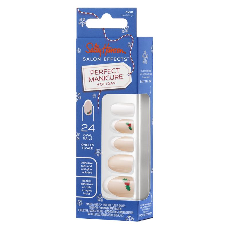 Load image into Gallery viewer, Sally Hansen Salon Effects Perfect Manicure 24 Press On Nails Once Upon A Holiday Collection Heartstrings
