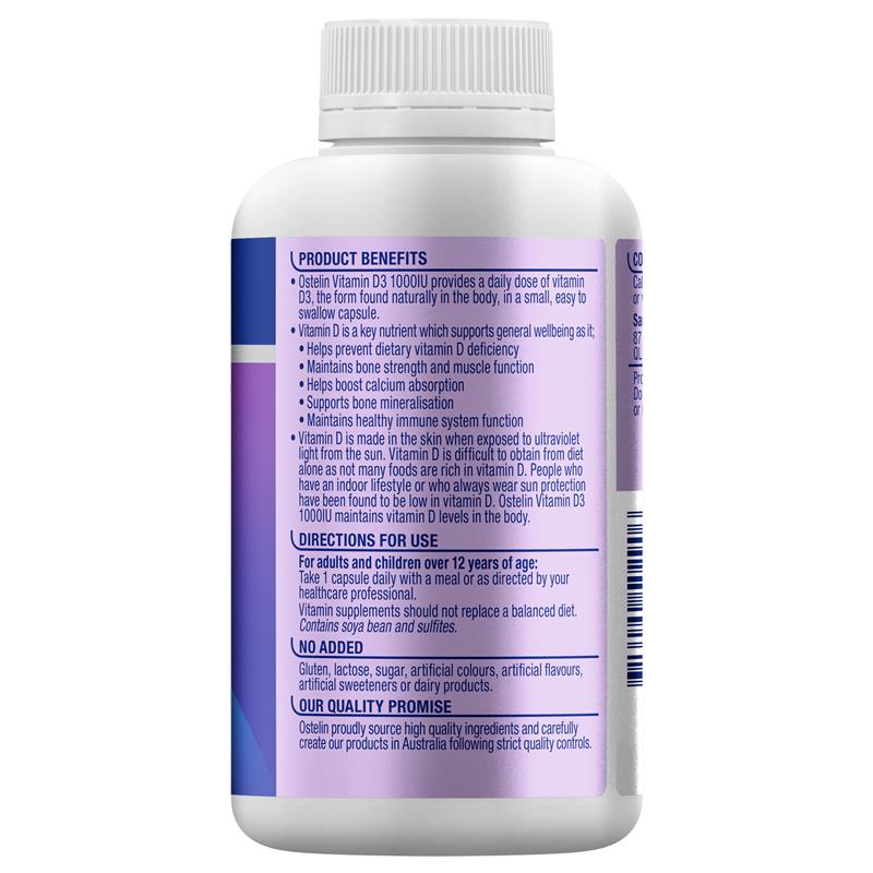 Load image into Gallery viewer, Ostelin Vitamin D3 1000IU 300 Capsules Exclusive Size
