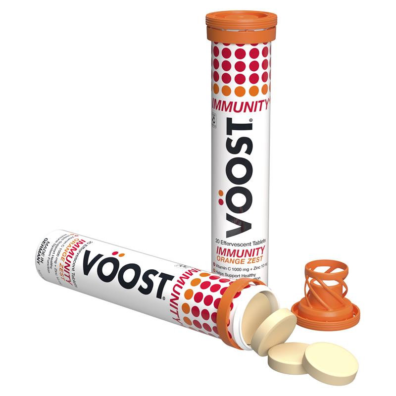 Load image into Gallery viewer, Voost Immunity Orange Zest Effervescent Tablets 60 Pack Exclusive Size
