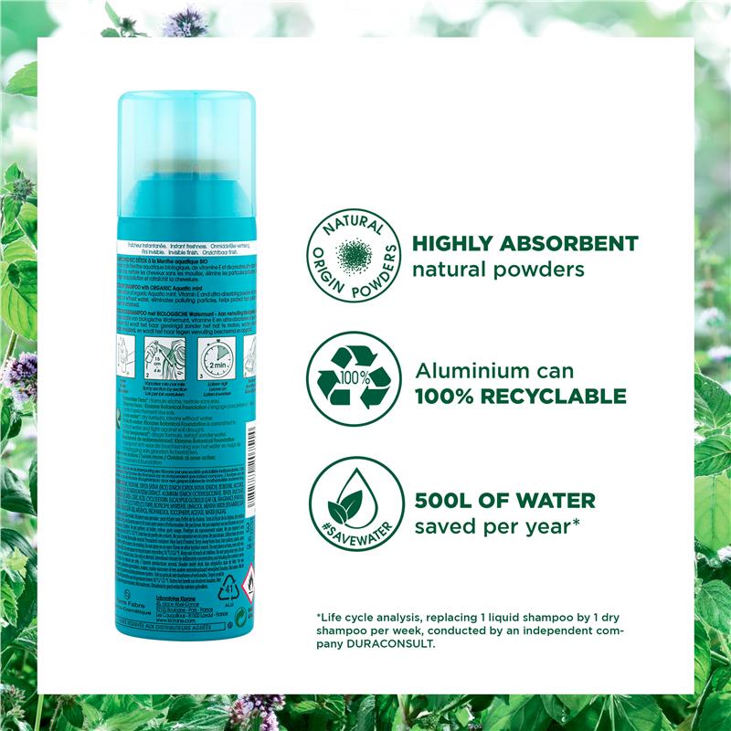 Load image into Gallery viewer, Klorane Aquatic Mint Dry Shampoo 150ml - Scalp Detox
