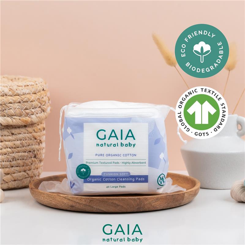 Load image into Gallery viewer, Gaia Natural Baby Organic Cotton Cleansing Pads 40 Pack
