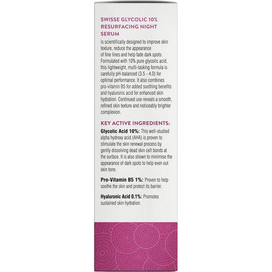 Swisse Skincare Glycolic 10% Resurfacing Night Serum 30ml