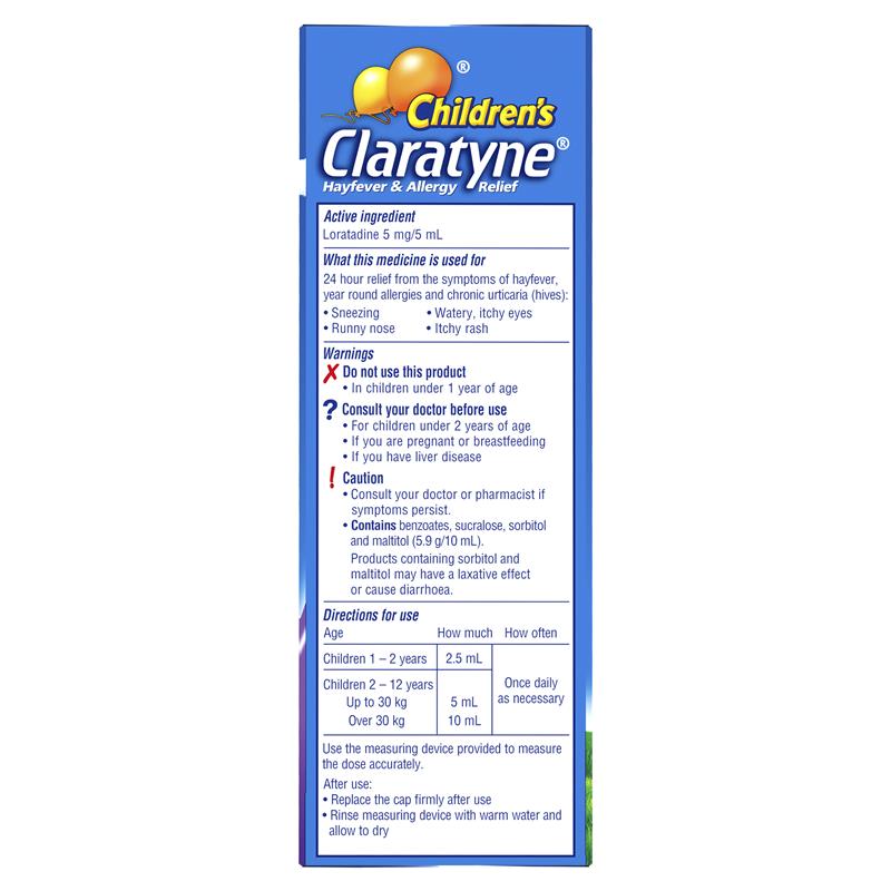 Load image into Gallery viewer, Children's Claratyne Allergy &amp; Hayfever Relief Syrup For Kids Grape Flavour 120mL
