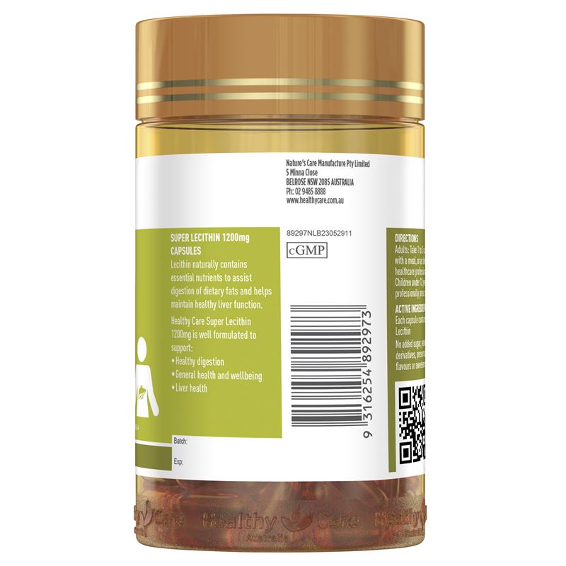 Load image into Gallery viewer, Healthy Care Super Lecithin 1200mg 100 Capsules
