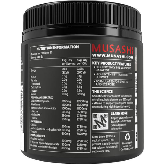 Musashi Pre Workout Watermelon 225g