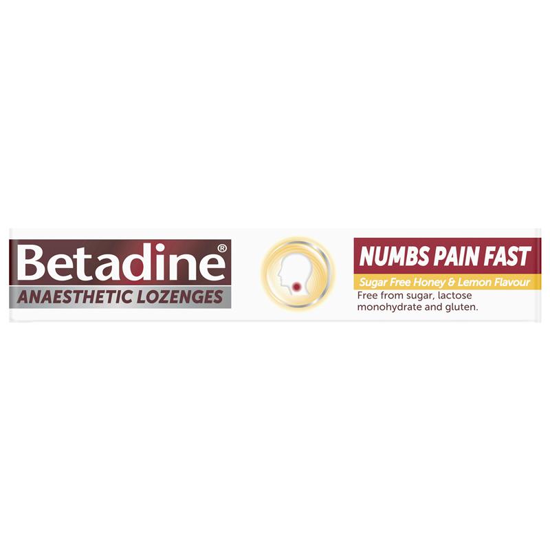 Load image into Gallery viewer, Betadine Sore Throat Lozenges Anaesthetic Honey &amp; Lemon Flavour 16 Pack
