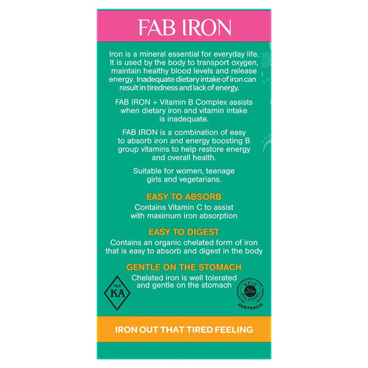 Fab Iron + Vitamin B Complex 60 Tablets