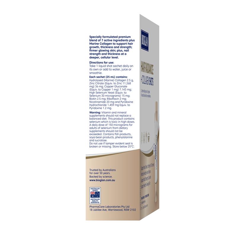 Load image into Gallery viewer, Bioglan Hair Radiance + Collagen Shots 25ml x15
