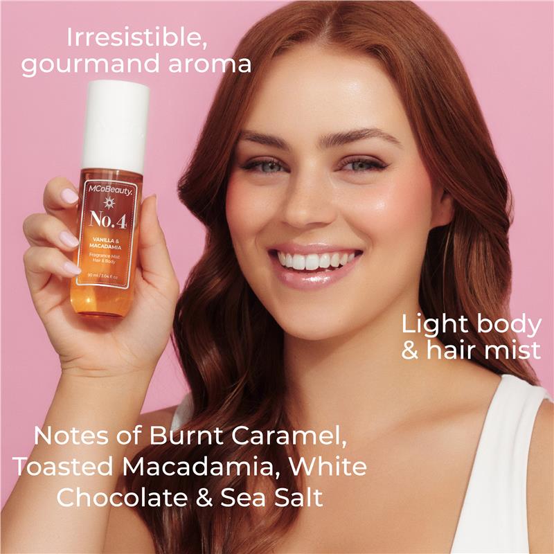 Load image into Gallery viewer, MCoBeauty Vanilla &amp; Macadamia No.4 Fragrance Hair &amp; Body Mist 90ml
