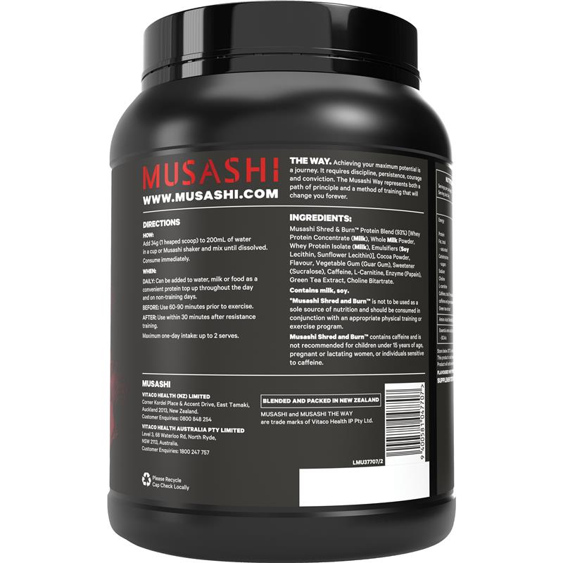 Load image into Gallery viewer, Musashi Shred And Burn Chocolate 900g
