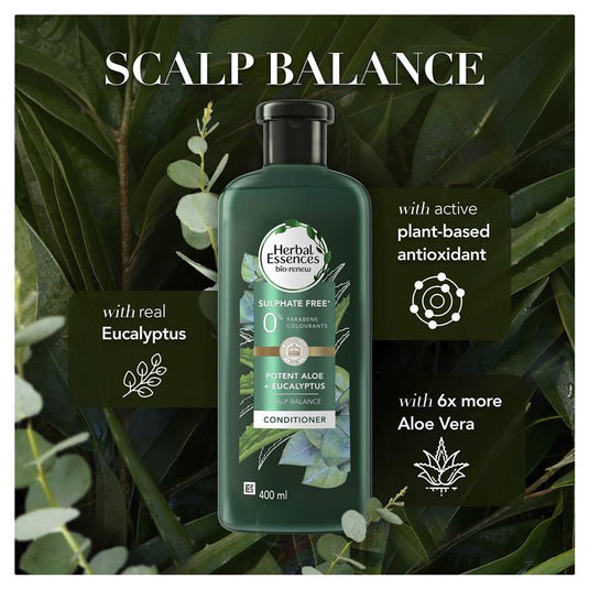 Herbal Essences Bio Renew Potent Aloe & Eucalyptus Strength & Moisture Conditioner 400ml