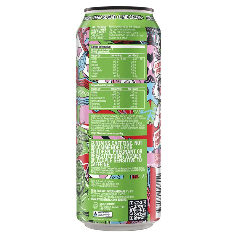 Load image into Gallery viewer, BSc Energy Drink Lime Crush 500ml
