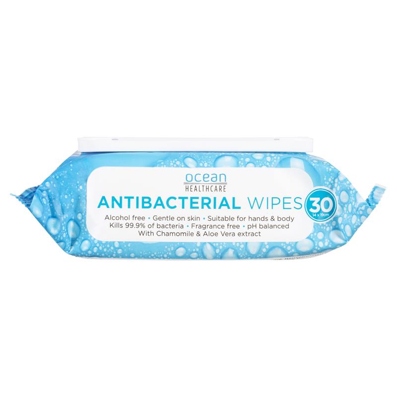 Load image into Gallery viewer, Ocean Antibacterial Wipes 30 Pack
