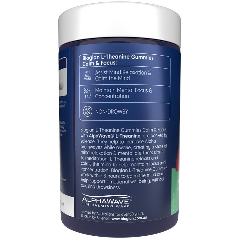 Load image into Gallery viewer, Bioglan L-Theanine Calm &amp; Focus Gummies 75 Pack
