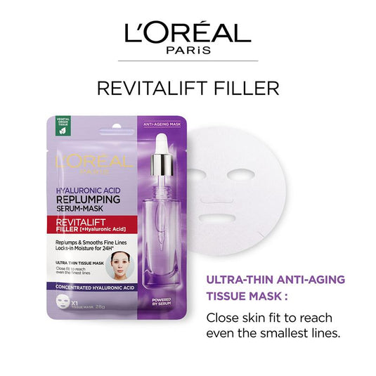 L'Oreal Paris Revitalift Filler Hyaluronic Acid Plumping Anti Wrinkle Sheet Mask