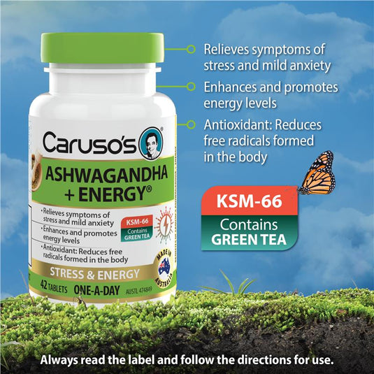 Carusos Ashwagandha + Energy 42 Tablets