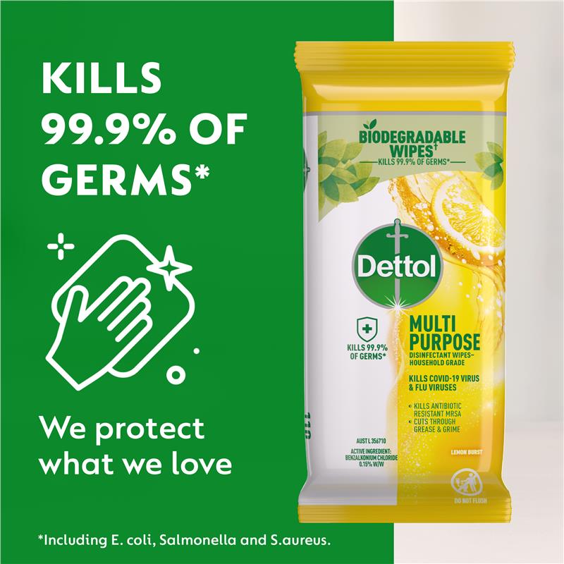 Load image into Gallery viewer, Dettol Multipurpose Wipes Lemon Burst 110 Pack
