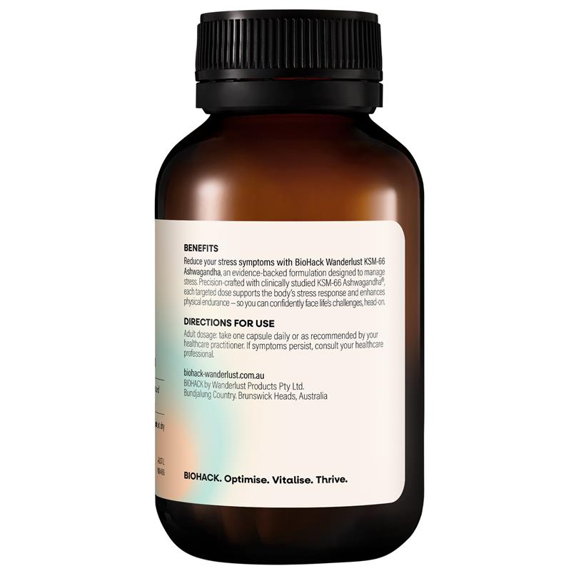 Load image into Gallery viewer, BioHack Wanderlust KSM-66 Ashwagandha 30 Capsules
