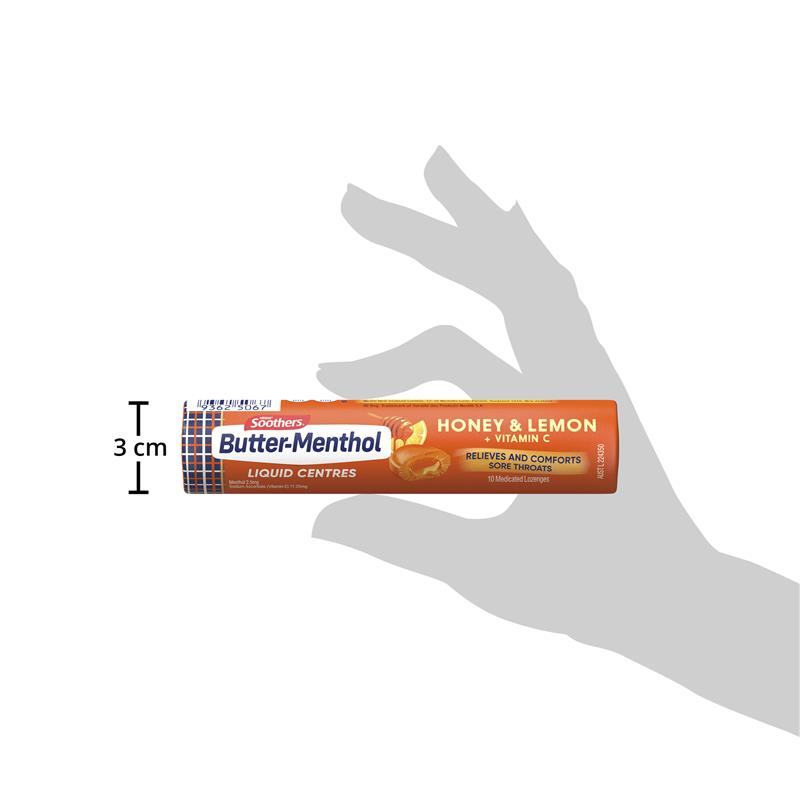 Load image into Gallery viewer, Butter Menthol Liquid Center Honey Lemon 50g Stick
