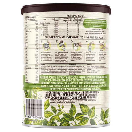 Karicare Soy Baby Infant Formula From Birth to 12 Months 900g